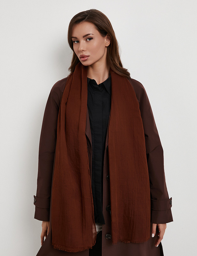 Коричневый женский шарф MASCOTTE 766-6129-2409 | ракурс 1