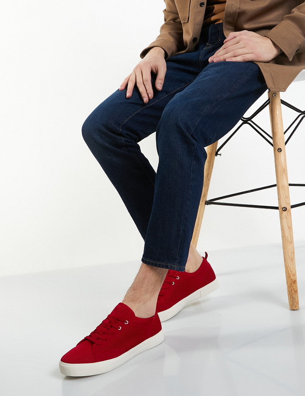 Красные мужские кеды MASCOTTE 151-210221-0205 | ракурс 1