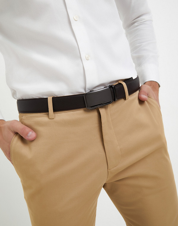 703-3210-609 Ремень муж. кож.спилок/кож.спилок корич, Mascotte