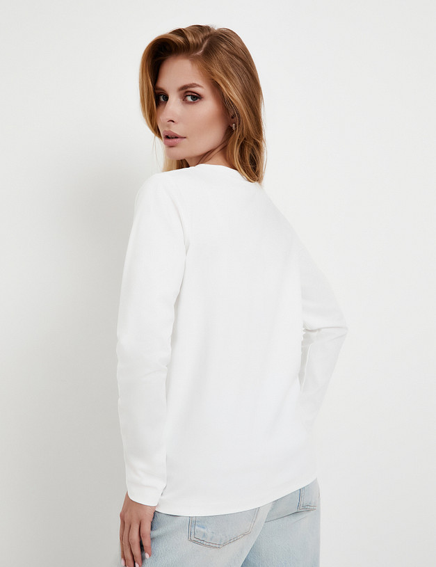 Белый женский лонгслив MASCOTTE 976-5202-2601 | ракурс 4