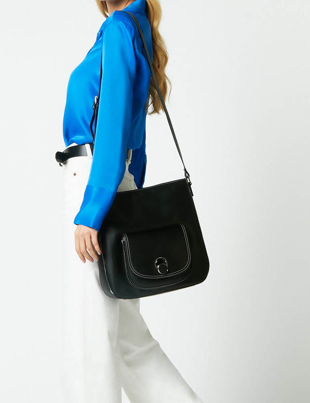 Черная женская сумка из натуральной кожи MASCOTTE 604-2133-602 | ракурс 1