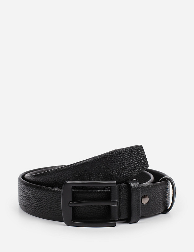Черный кожаный мужской ремень MASCOTTE 727-0243-102 | ракурс 2