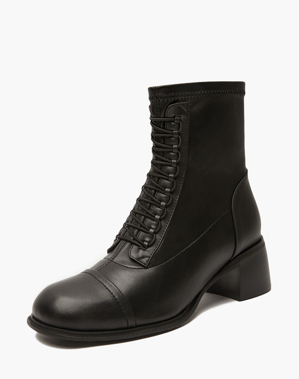 233-414121-0102 Ботинки женские нат.кожа-и.кожа/ворсин черн, Mascotte