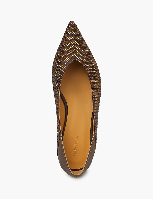 Коричневые женские туфли со стразами MASCOTTE 234-516712-0209 | ракурс 5