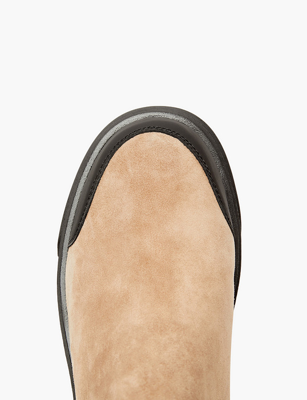 Бежевые велюровые женские челси MASCOTTE 233-321721-0608 | ракурс 6