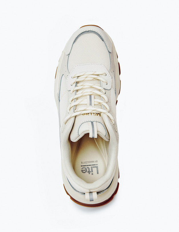 Молочные массивные женские кроссовки MASCOTTE 189-414721-0201 | ракурс 4