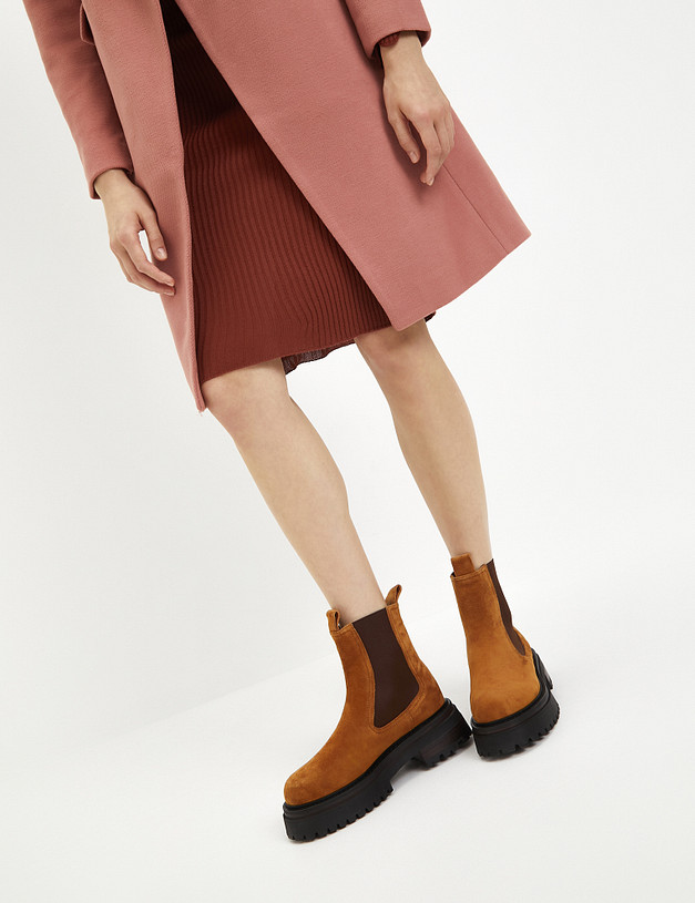 Рыжие женские челси из велюра MASCOTTE 22-3200223-3667M | ракурс 1