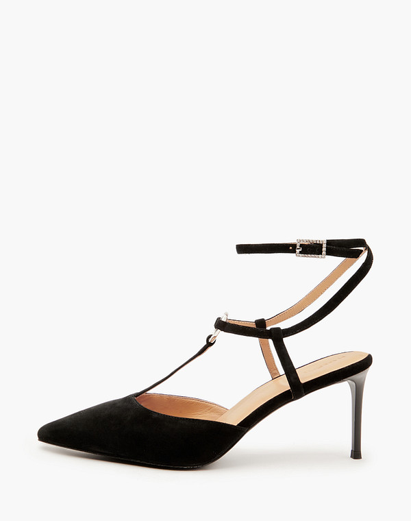 175-4127312-3605M Туфли летние женские велюр/нат.кожа черн, Mascotte