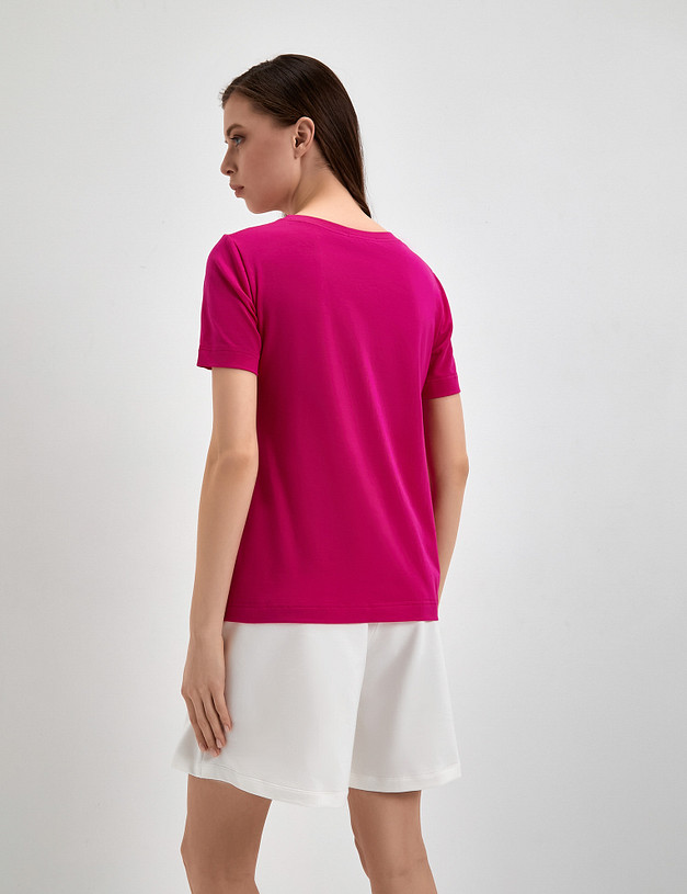 Женская футболка цвета фуксии MASCOTTE 790-3114-2684 | ракурс 6