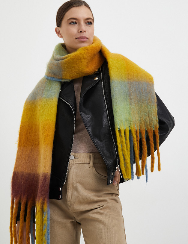 Желтый женский шарф MASCOTTE 766-3225-2418 | ракурс 1