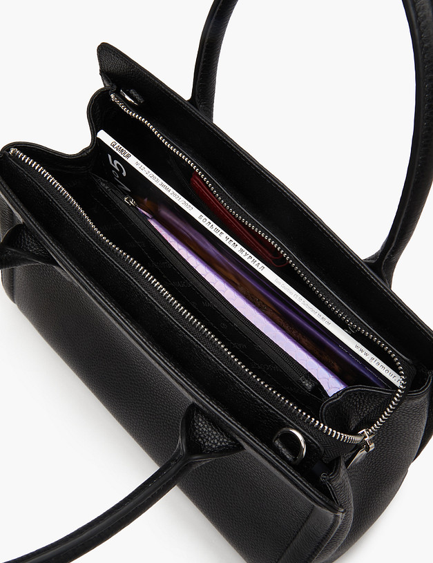 Черная кожаная женская сумка MASCOTTE 660-3207-102 | ракурс 7