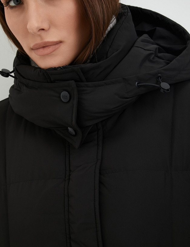 Черное женское дутое пальто MASCOTTE 234-3428-2402 | ракурс 6