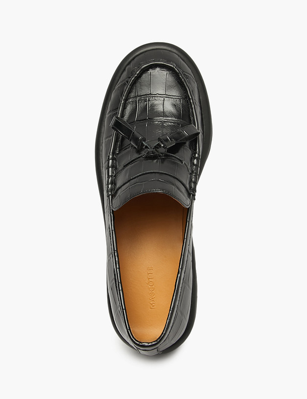 Черные женские лоферы с тиснением MASCOTTE 126-522113-0102 | ракурс 4