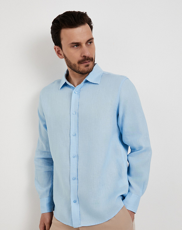 834-6102-2711 Верхняя сорочка мужская голуб, Mascotte