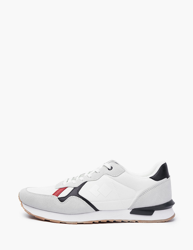 Белые мужские кроссовки с контрастными вставками MASCOTTE 189-211221-0201 | ракурс 1