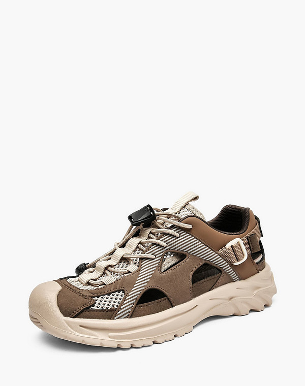 234-617721-0609 Полуботинки для активного отдыха мальч./девич. кож.спилок-текстиль/текстиль корич-беж, Mascotte JUN