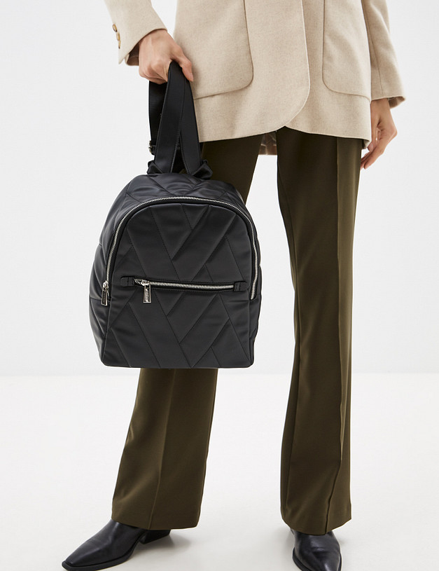 Черный женский стеганый рюкзак MASCOTTE 670-1217-602 | ракурс 1