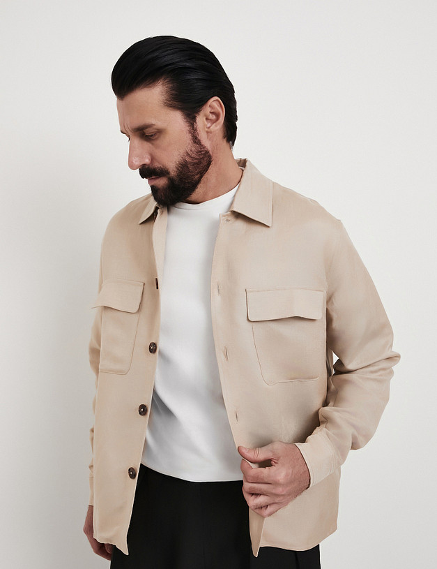 Бежевая мужская куртка-рубашка MASCOTTE 885-6111-2708 | ракурс 2