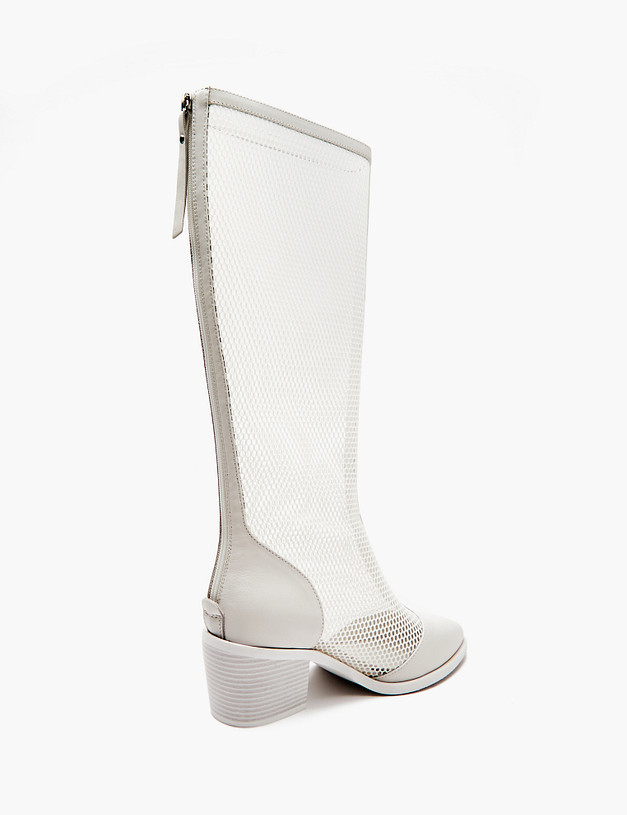 Белые женские сетчатые сапоги MASCOTTE 233-3205815-7102M | ракурс 3
