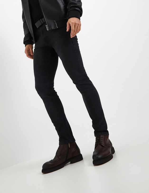 Коричневые мужские ботинки с перфорацией MASCOTTE 175-322824-0109 | ракурс 1 Коричневые мужские ботинки с перфорацией MASCOTTE 175-322824-0109 | ракурс 1