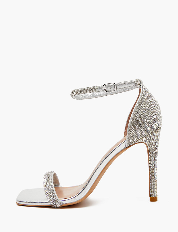 Серебристые женские босоножки MASCOTTE 125-410311-0616 | ракурс 2