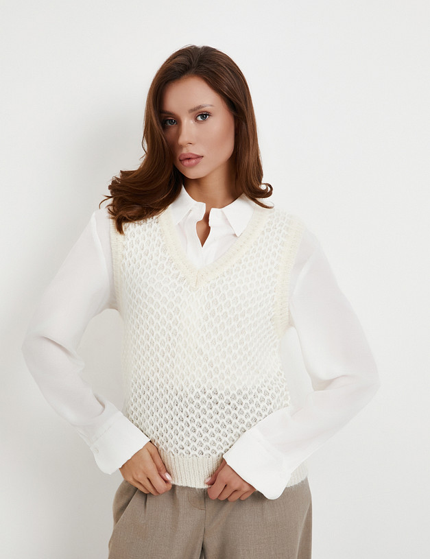 Белый женский жилет MASCOTTE 852-5201-501 | ракурс 4