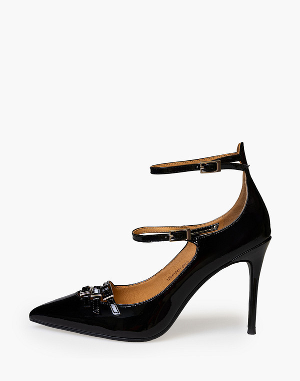 126-610411-0702 Туфли женские лак.кожа/нат.кожа черн, Mascotte