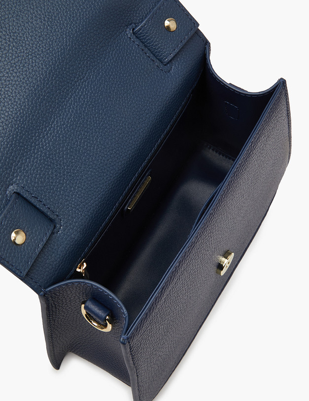 Синяя женская сумка с акцентной ручкой MASCOTTE 660-3124-103 | ракурс 5 Синяя женская сумка с акцентной ручкой MASCOTTE 660-3124-103 | ракурс 5