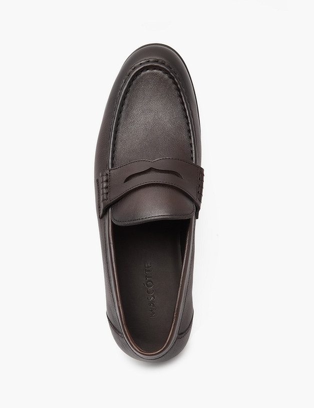 Коричневые кожаные мужские лоферы MASCOTTE 128-418011-0109 | ракурс 4