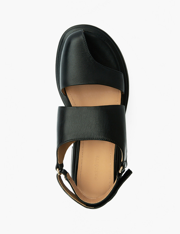 Черные кожаные женские сандалии MASCOTTE 233-312311-0102 | ракурс 5