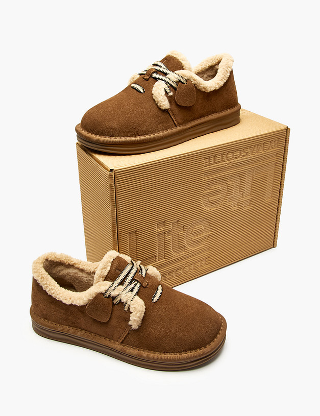 Коричневые женские зимние полуботинки MASCOTTE 234-526052-0209 | ракурс 7