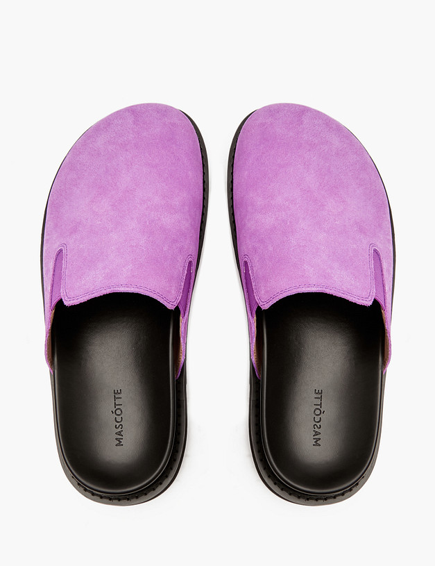 Фиолетовые велюровые женские сабо MASCOTTE 47-4127012-0207 | ракурс 6
