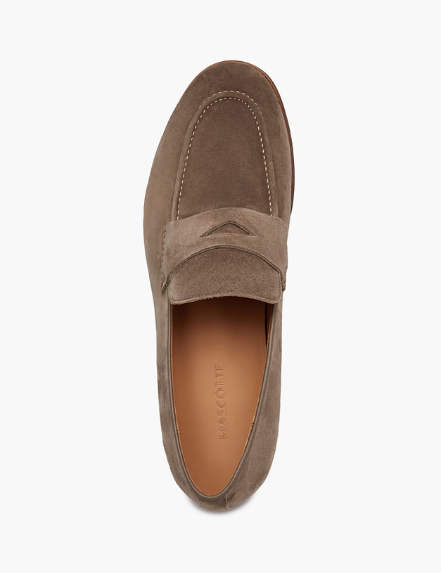 Бежевые мужские лоферы из велюра и кожи MASCOTTE 175-510411-4667M | ракурс 6
