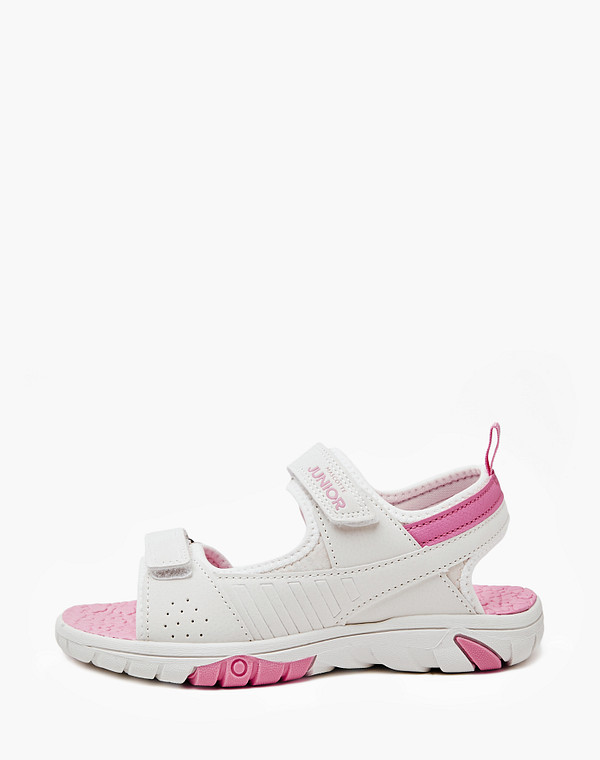 64-412221-0601 Туфли летние девичьи и.кожа-текстиль/текстиль бел, Mascotte JUNIOR