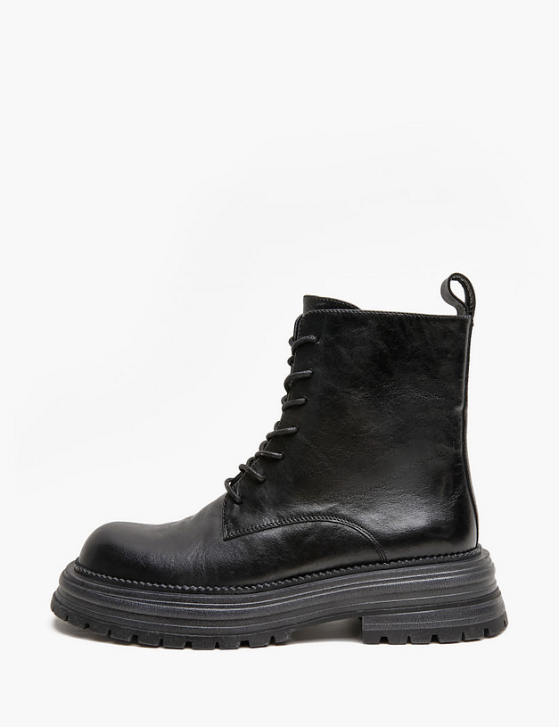 Черные кожаные женские ботинки MASCOTTE 100-422821-0102 | ракурс 1