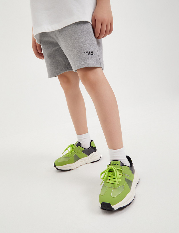 Зеленые детские кроссовки на массивной подошве MASCOTTE 234-412621-0604 | ракурс 2