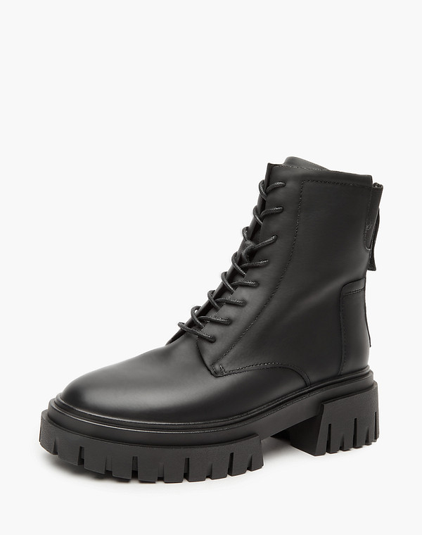 233-2265637-7100M Ботинки женские нат.кожа-резина/мех-нат.кожа черн, Mascotte