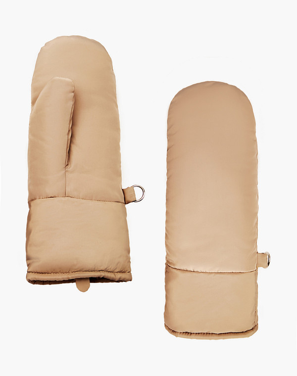 717-2218-2408 Варежки жен.. текстиль/ворсин беж, Mascotte