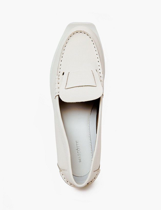 Молочные женские лоферы  из натуральной кожи MASCOTTE 22-4121091-0101 | ракурс 4