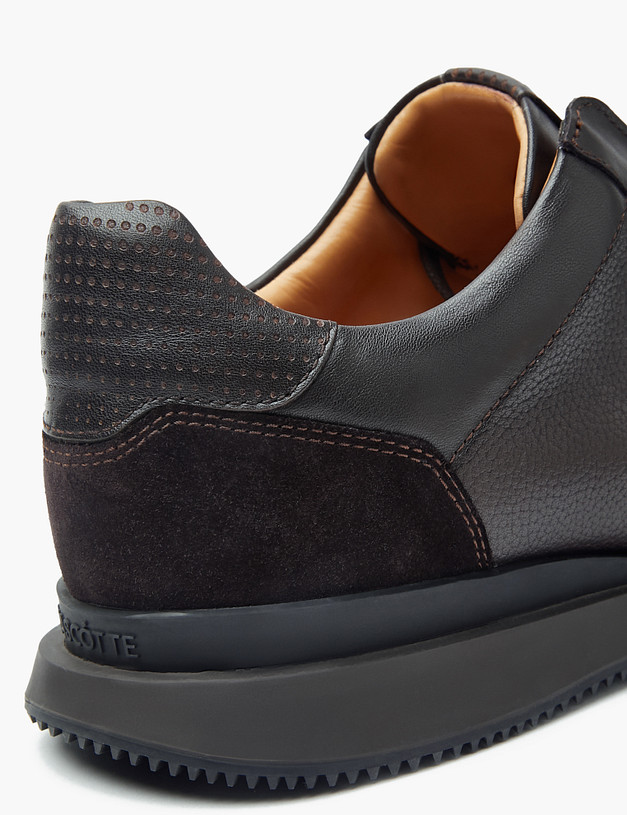 Коричневые мужские кроссовки из кожи и велюра MASCOTTE 175-3292211-8111M | ракурс 6