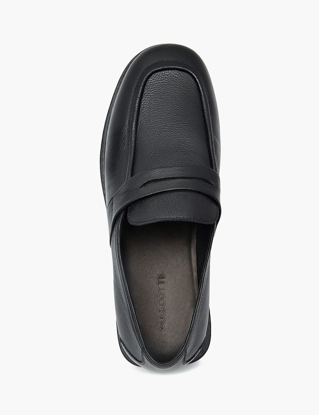 Черные кожаные мужские лоферы MASCOTTE 175-3291811-8400M | ракурс 4