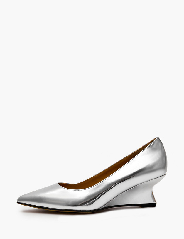 Зеркальные женские туфли на танкетке MASCOTTE 126-420711-0616 | ракурс 2