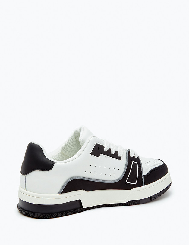 Черно-белые мужские кеды MASCOTTE 128-323621-0601/02 | ракурс 3