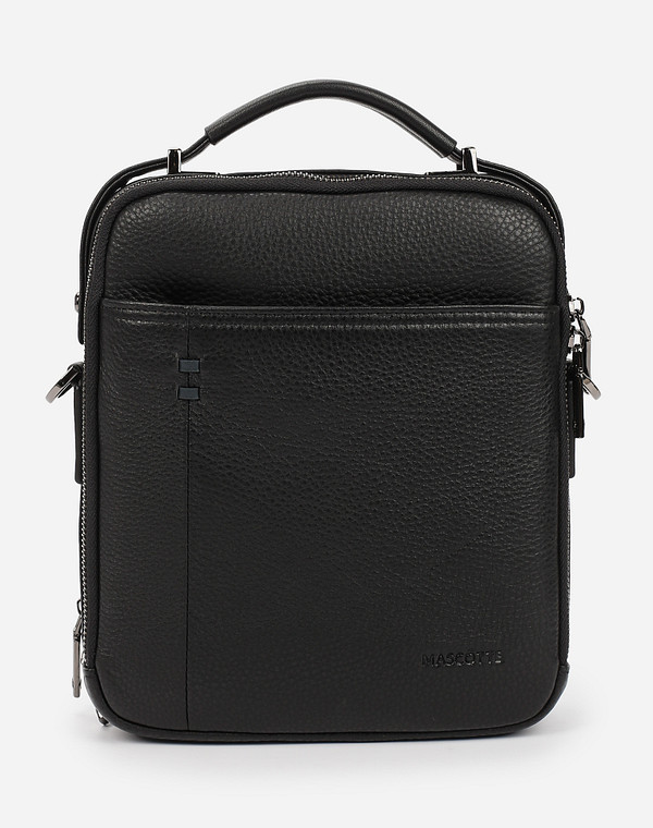 622-1207-102 Сумка мужская нат.кожа/текстиль черн, S, Mascotte