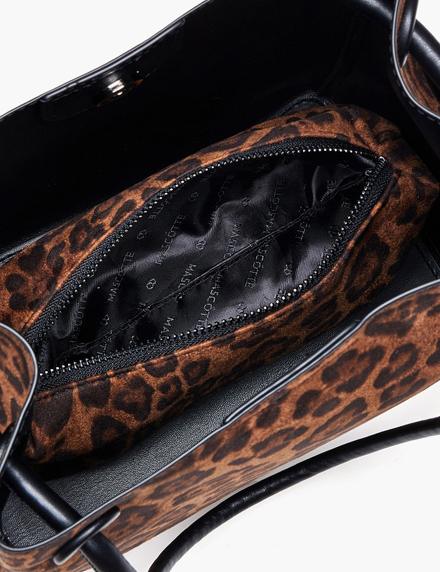 Коричневая женская сумка с леопардовым принтом MASCOTTE 646-5206-209 | ракурс 4