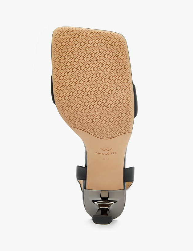 Черные кожаные босоножки MASCOTTE 175-3182812-3501M | ракурс 5