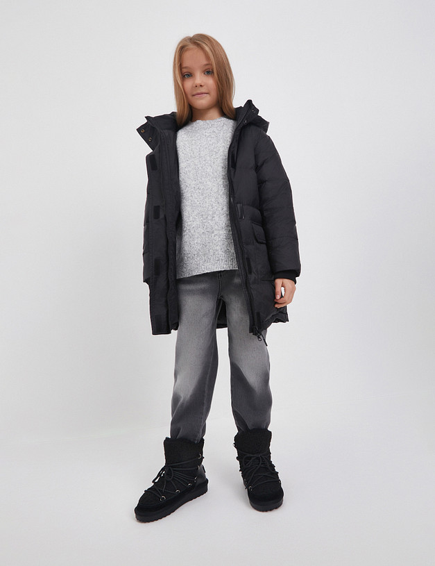 Черные меховые угги для девочек MASCOTTE 98-420458-0402 | ракурс 9 Черные меховые угги для девочек MASCOTTE 98-420458-0402 | ракурс 9