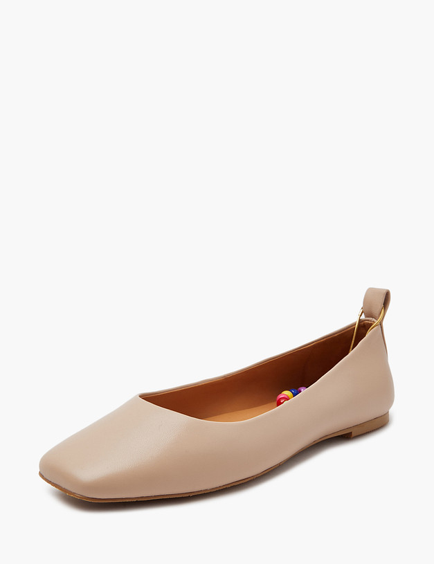 Бежевые женские балетки с декоративным браслетом MASCOTTE 126-412911-3509M | ракурс 2