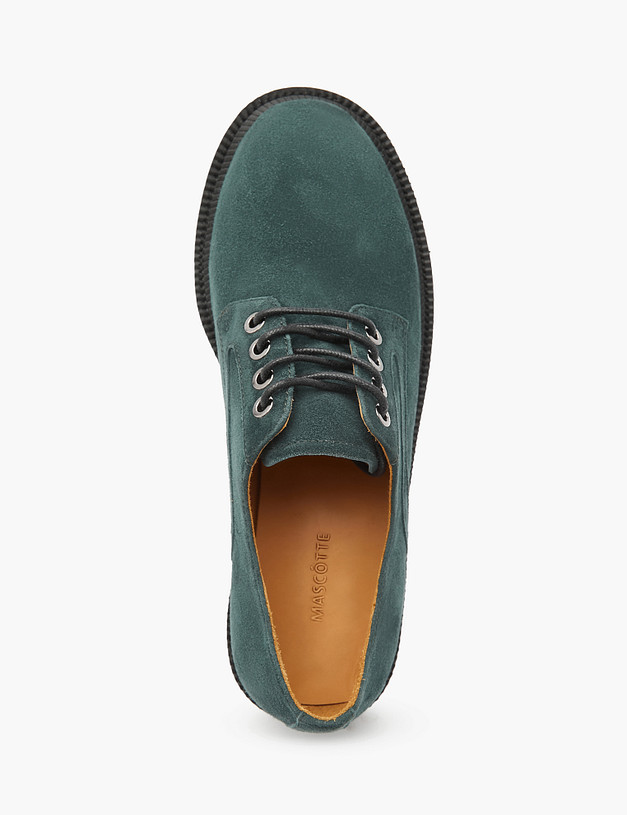 Зеленые велюровые женские дерби MASCOTTE 58-2260313-3685M | ракурс 4