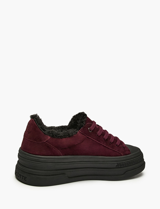 Бордовые женские кеды с мехом MASCOTTE 58-42417412-4687M | ракурс 3 Бордовые женские кеды с мехом MASCOTTE 58-42417412-4687M | ракурс 3